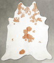 Beige and White XX-Large Brazilian Cowhide Rug 7'8"H x 6'10"W #A54384 by Hudson Hides
