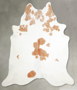 Beige and White XX-Large Brazilian Cowhide Rug 7'8"H x 6'10"W #A54384 by Hudson Hides