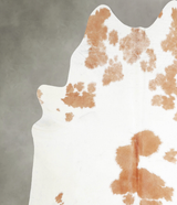 Beige and White XX-Large Brazilian Cowhide Rug 7'8"H x 6'10"W #A54384 by Hudson Hides