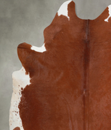 Brown and White Regular XX-Large Brazilian Cowhide Rug 8'2"H x 7'1"W #A54385 by Hudson Hides