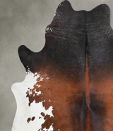 Chocolate and White X-Large Brazilian Cowhide Rug 7'3"H x 6'10"W #A54394 by Hudson Hides