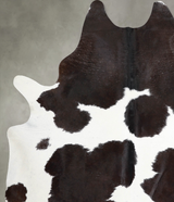 Chocolate and White X-Large Brazilian Cowhide Rug 7'10"H x 6'5"W #A54404 by Hudson Hides