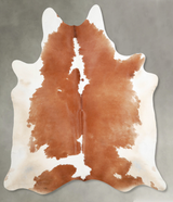 Brown and White Regular XX-Large Brazilian Cowhide Rug 7'7"H x 6'9"W #A54428 by Hudson Hides