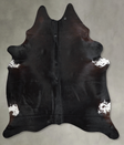 Solid Black XX-Large Brazilian Cowhide Rug 8'1"H x 6'9"W #A54430 by Hudson Hides