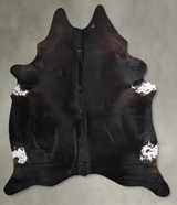 Solid Black XX-Large Brazilian Cowhide Rug 8'1"H x 6'9"W #A54430 by Hudson Hides