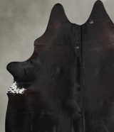 Solid Black XX-Large Brazilian Cowhide Rug 8'1"H x 6'9"W #A54430 by Hudson Hides