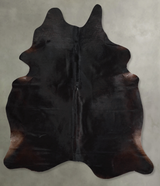Solid Black X-Large Brazilian Cowhide Rug 7'5"H x 6'3"W #A54436 by Hudson Hides