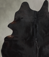 Solid Black X-Large Brazilian Cowhide Rug 7'5"H x 6'3"W #A54436 by Hudson Hides