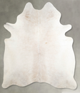 Ivory with Beige X-Large Brazilian Cowhide Rug 7'2"H x 6'1"W #A54438 by Hudson Hides