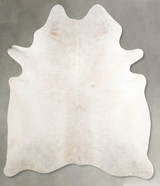 Ivory with Beige X-Large Brazilian Cowhide Rug 7'2"H x 6'1"W #A54438 by Hudson Hides