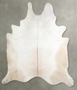 Ivory with Beige XX-Large Brazilian Cowhide Rug 9'10"H x 8'7"W #A54448 by Hudson Hides
