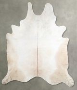 Ivory with Beige XX-Large Brazilian Cowhide Rug 9'10"H x 8'7"W #A54448 by Hudson Hides