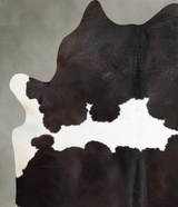 Chocolate and White X-Large Brazilian Cowhide Rug 7'3"H x 6'3"W #A54450 by Hudson Hides