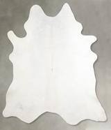 Solid White XX-Large Brazilian Cowhide Rug 7'7"H x 6'8"W #A54452 by Hudson Hides