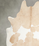 Beige and White XX-Large Brazilian Cowhide Rug 8'2"H x 7'2"W #A54454 by Hudson Hides