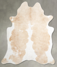 Beige and White X-Large Brazilian Cowhide Rug 7'6"H x 6'4"W #A54463 by Hudson Hides