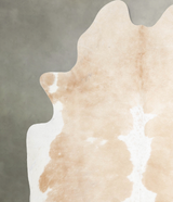 Beige and White X-Large Brazilian Cowhide Rug 7'6"H x 6'4"W #A54463 by Hudson Hides