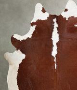 Brown and White Regular XX-Large Brazilian Cowhide Rug 8'3"H x 7'8"W #A54467 by Hudson Hides