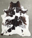 Chocolate and White XX-Large Brazilian Cowhide Rug 7'7"H x 6'7"W #A54475 by Hudson Hides