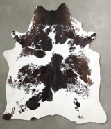 Chocolate and White XX-Large Brazilian Cowhide Rug 7'7"H x 6'7"W #A54475 by Hudson Hides