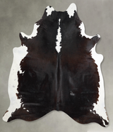 Chocolate and White XX-Large Brazilian Cowhide Rug 7'10"H x 6'6"W #A54494 by Hudson Hides