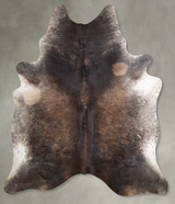 Grey with Beige XX-Large Brazilian Cowhide Rug 7'9"H x 6'10"W #A54501 by Hudson Hides