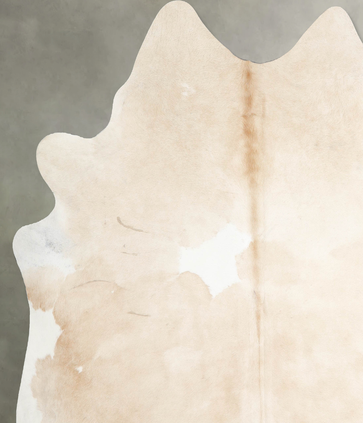Beige and White XX-Large Brazilian Cowhide Rug 7'6"H x 6'10"W #A54503 by Hudson Hides