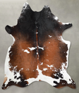 Chocolate and White X-Large Brazilian Cowhide Rug 7'5"H x 6'5"W #A54508 by Hudson Hides