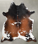 Chocolate and White X-Large Brazilian Cowhide Rug 7'5"H x 6'5"W #A54508 by Hudson Hides