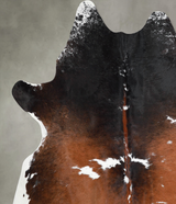 Chocolate and White X-Large Brazilian Cowhide Rug 7'5"H x 6'5"W #A54508 by Hudson Hides