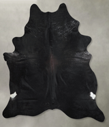 Solid Black XX-Large Brazilian Cowhide Rug 8'7"H x 7'3"W #A54514 by Hudson Hides