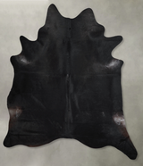 Solid Black XX-Large Brazilian Cowhide Rug 7'11"H x 7'2"W #A54521 by Hudson Hides