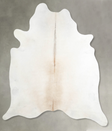 Ivory with Beige XX-Large Brazilian Cowhide Rug 7'9"H x 6'9"W #A54522 by Hudson Hides
