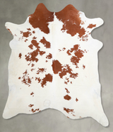 Brown and White XX-Large Brazilian Cowhide Rug 7'6"H x 6'11"W #A54525 by Hudson Hides