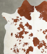 Brown and White XX-Large Brazilian Cowhide Rug 7'6"H x 6'11"W #A54525 by Hudson Hides