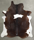 Chocolate and White XX-Large Brazilian Cowhide Rug 8'5"H x 6'11"W #A54544 by Hudson Hides