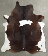 Chocolate and White XX-Large Brazilian Cowhide Rug 8'5"H x 6'11"W #A54544 by Hudson Hides