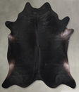 Solid Black XX-Large Brazilian Cowhide Rug 7'10"H x 7'6"W #A54554 by Hudson Hides