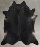 Solid Black XX-Large Brazilian Cowhide Rug 7'10"H x 7'6"W #A54554 by Hudson Hides