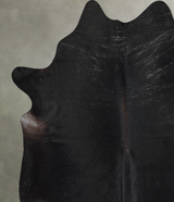 Solid Black XX-Large Brazilian Cowhide Rug 7'10"H x 7'6"W #A54554 by Hudson Hides