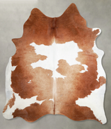 Brown and White XX-Large Brazilian Cowhide Rug 8'1"H x 6'6"W #A54564 by Hudson Hides