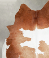 Brown and White XX-Large Brazilian Cowhide Rug 8'1"H x 6'6"W #A54564 by Hudson Hides