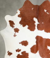 Brown and White X-Large Brazilian Cowhide Rug 7'3"H x 6'2"W #A54565 by Hudson Hides