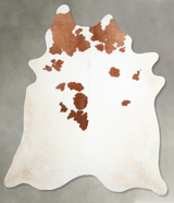 Brown and White XX-Large Brazilian Cowhide Rug 7'11"H x 6'8"W #A54571 by Hudson Hides