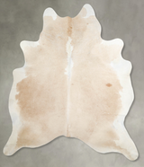 Beige and White X-Large Brazilian Cowhide Rug 7'9"H x 6'3"W #A54583 by Hudson Hides