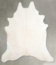 Ivory with Beige XX-Large Brazilian Cowhide Rug 7'6"H x 7'0"W #A54584 by Hudson Hides