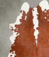 Brown and White Regular X-Large Brazilian Cowhide Rug 7'3"H x 6'4"W #A54585 by Hudson Hides