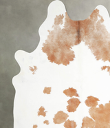 Beige and White XX-Large Brazilian Cowhide Rug 7'10"H x 7'0"W #A54600 by Hudson Hides