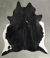 Black and White XX-Large Brazilian Cowhide Rug 8'4"H x 7'2"W #A54607 by Hudson Hides