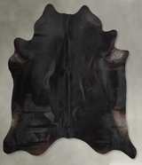 Solid Black XX-Large Brazilian Cowhide Rug 7'10"H x 7'2"W #A54610 by Hudson Hides